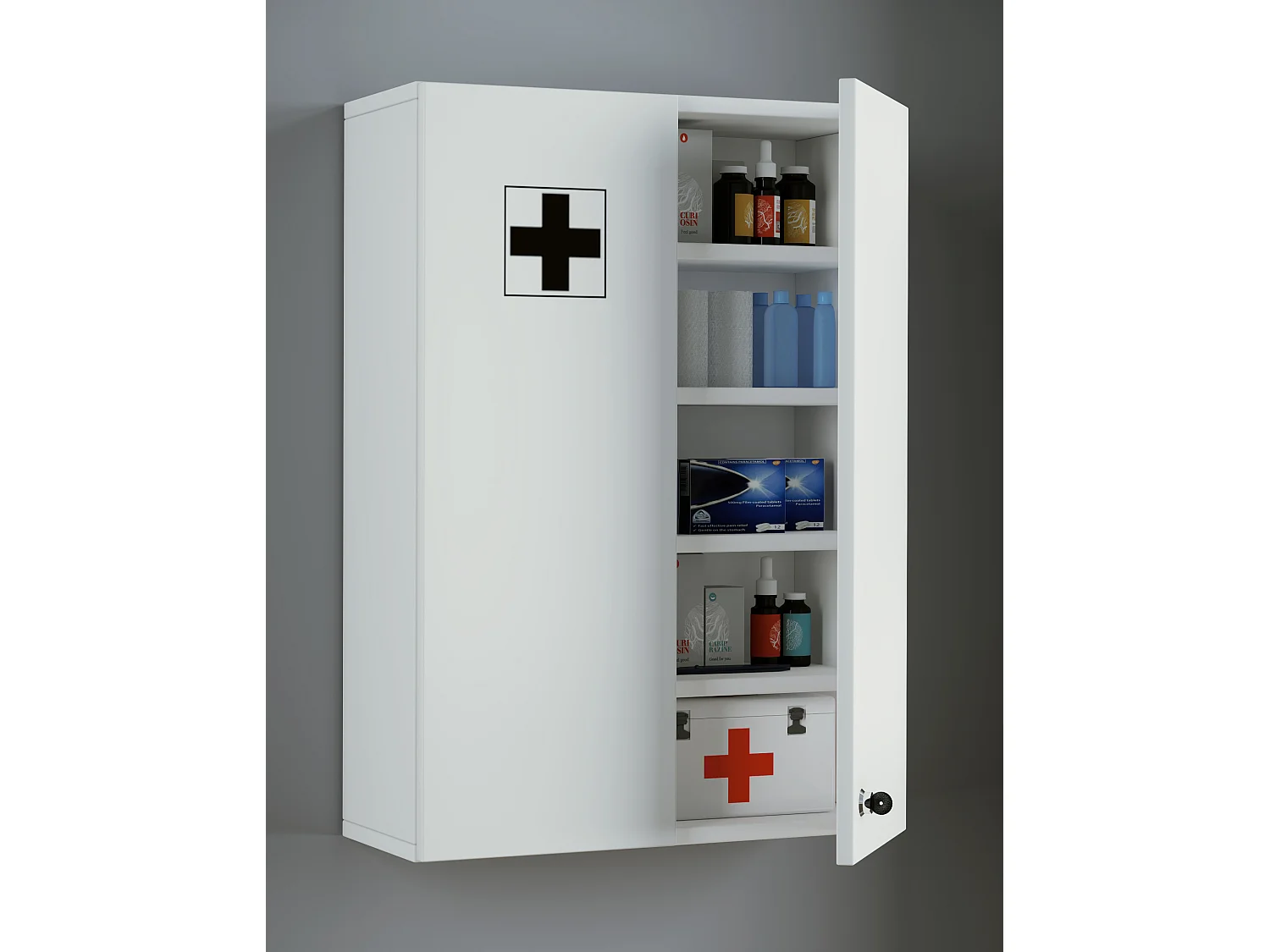 Medical cabinet Medasa White H. 70 x W. 47 x D. 19 cm