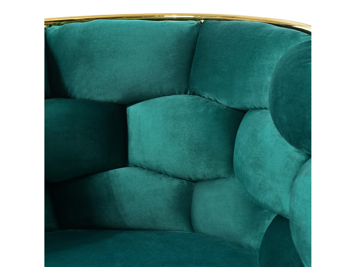 Sillón lounge de terciopelo 52x42x80 cm con patas de metal dorado - Verde