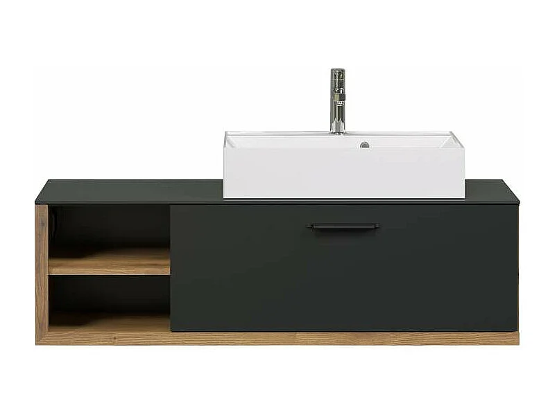 Synnax Waschbeckenunterschrank grau, Eiche dekor.