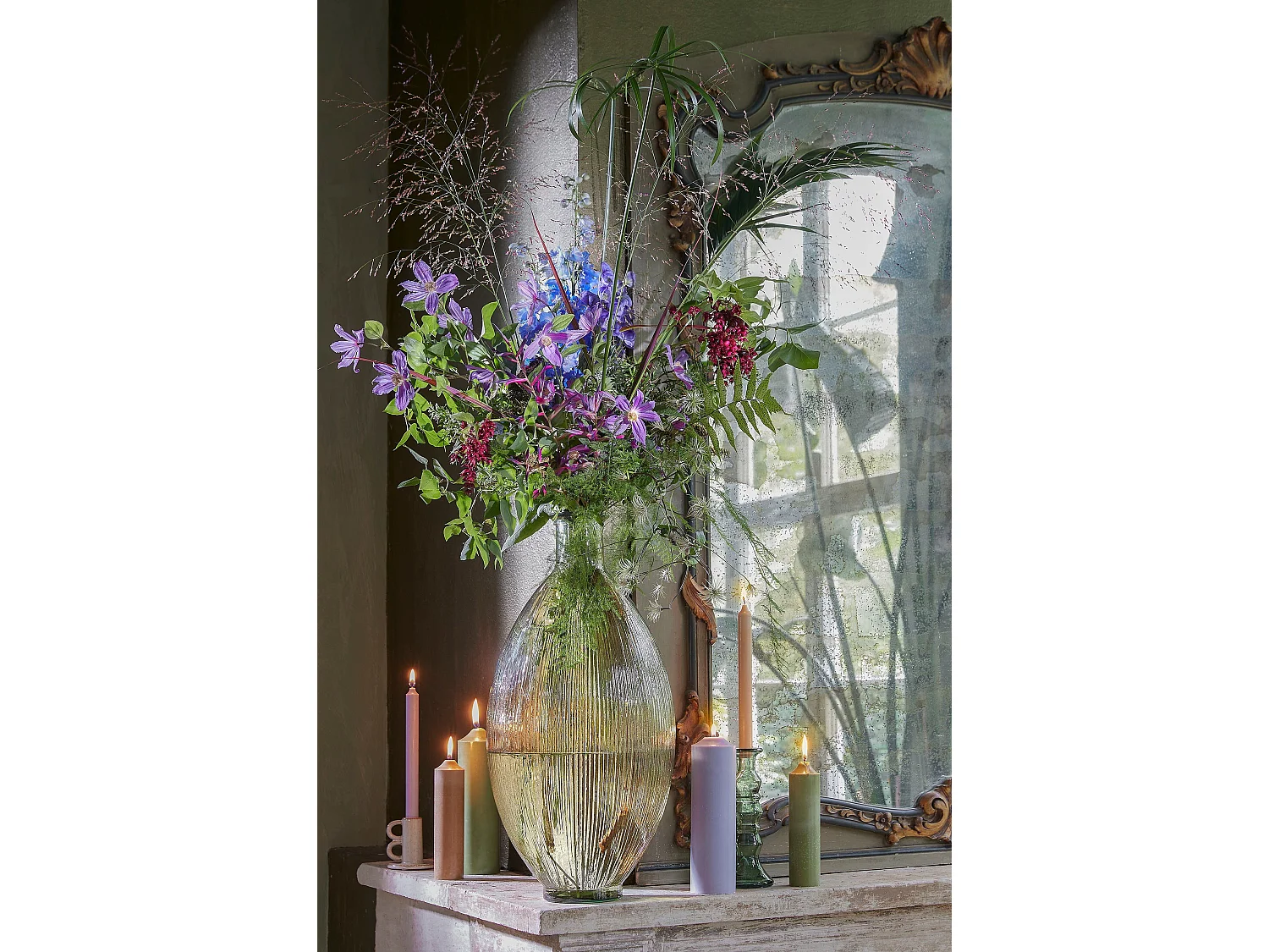 Botella decorativa de Vidrio reciclado - 59 x 29 - Marrón claro - FIRENZA