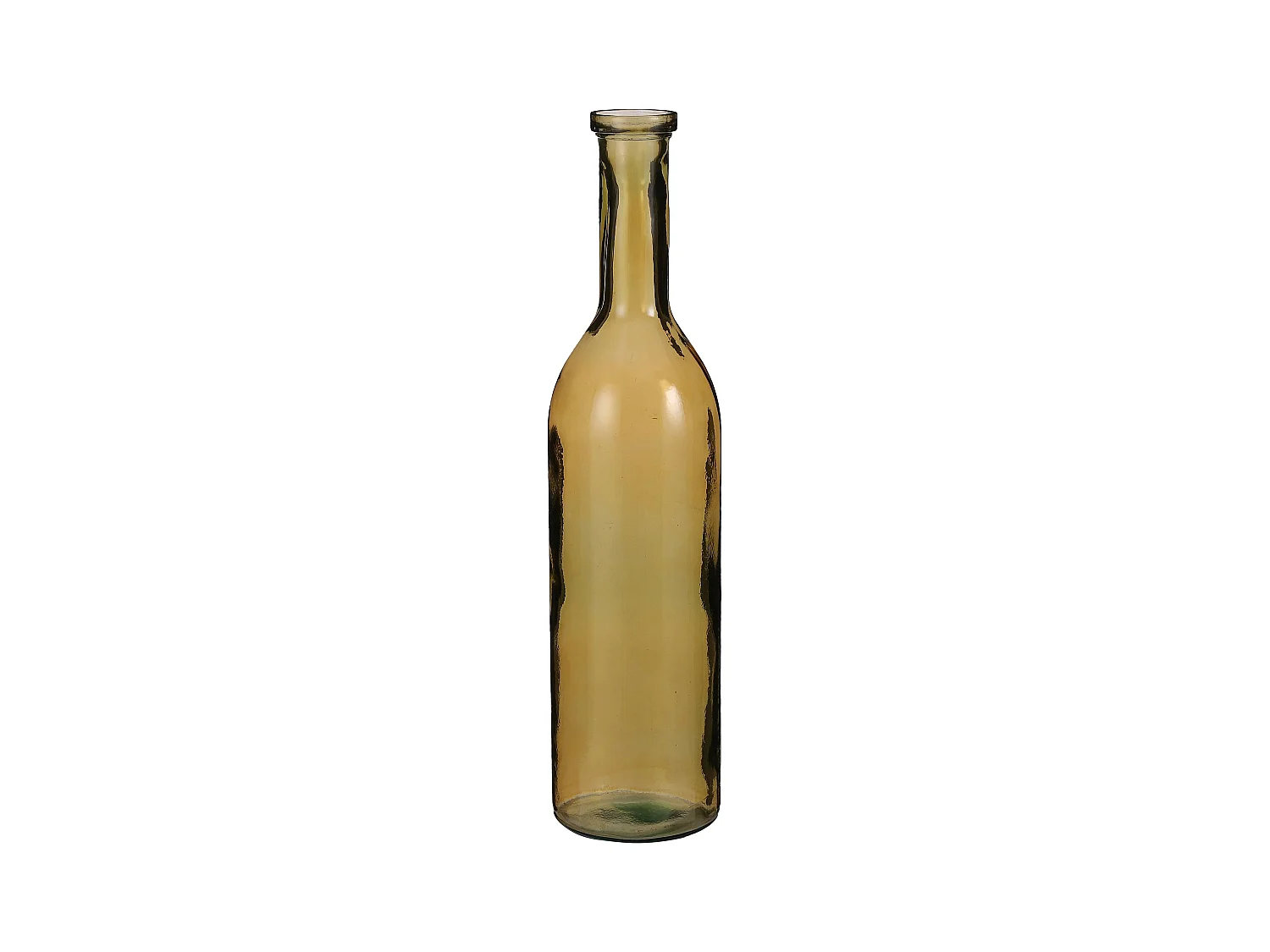 Bouteille décorative en verre recyclé - Ø18 x 75 - Ocre - RIOJA