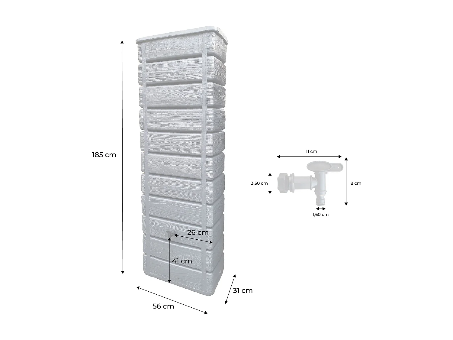 Raccoglitore a parete d'acqua piovana 300l, antracite