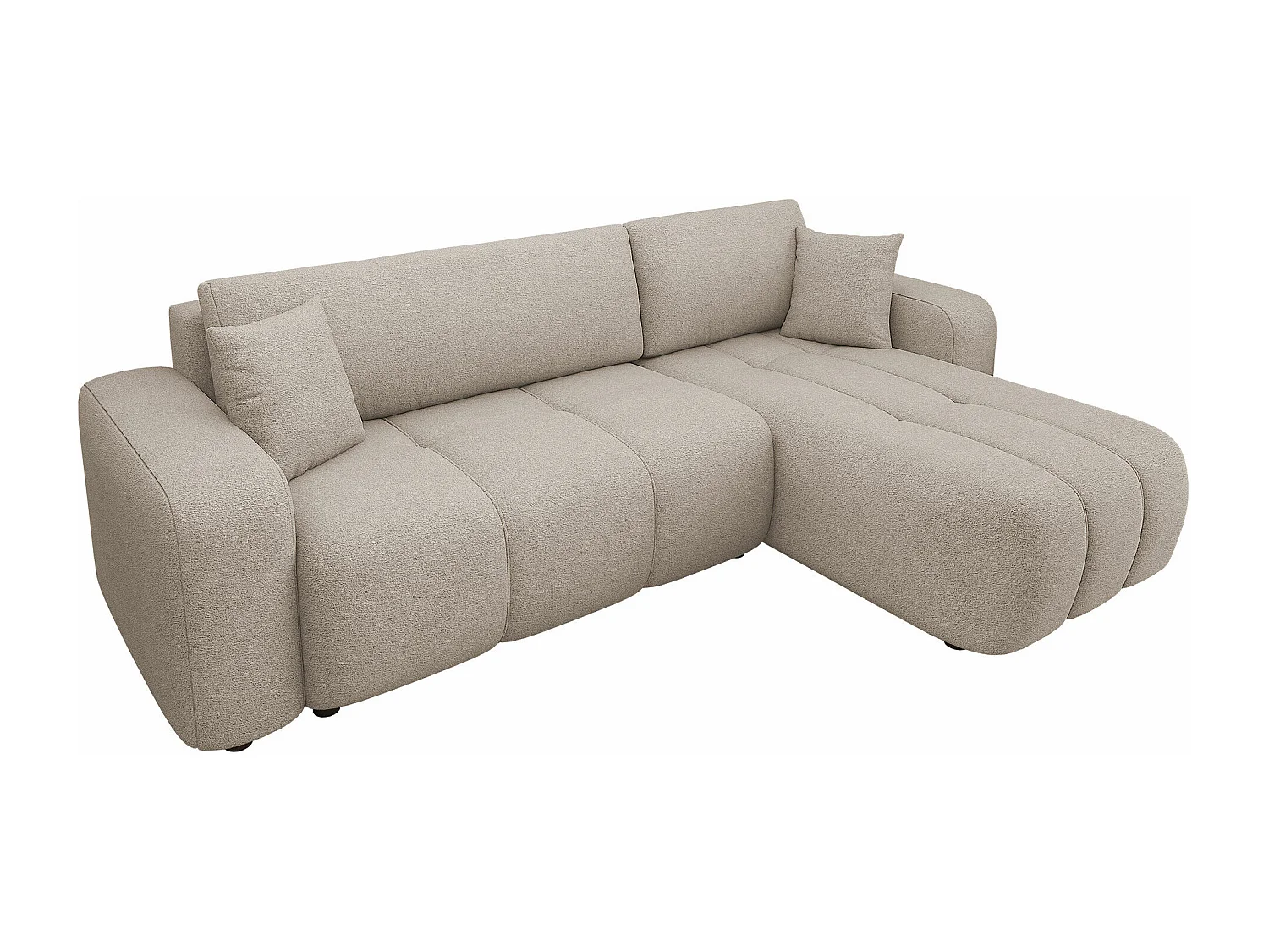 Sofá rinconero Comfivo 361, De color marrón claro, Función de descanso, Almacenaje, 244cm