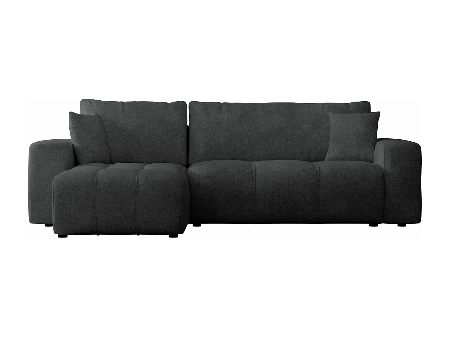 Sofá rinconero Comfivo 361, Negro, Función de descanso, Almacenaje, 244x145x82cm