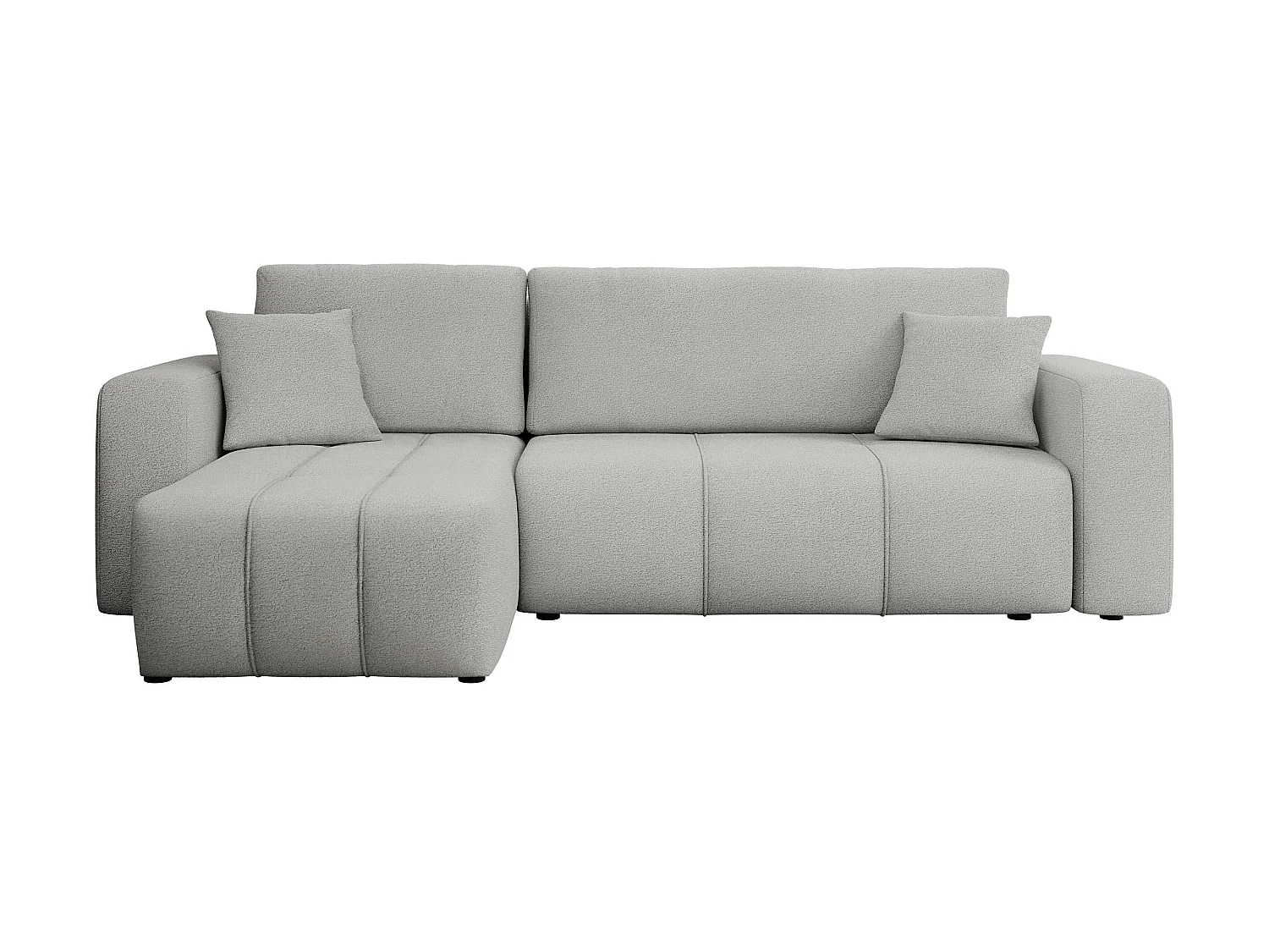 Canapé d'angle Comfivo Laurus, Gris clair, Fonction de couchage