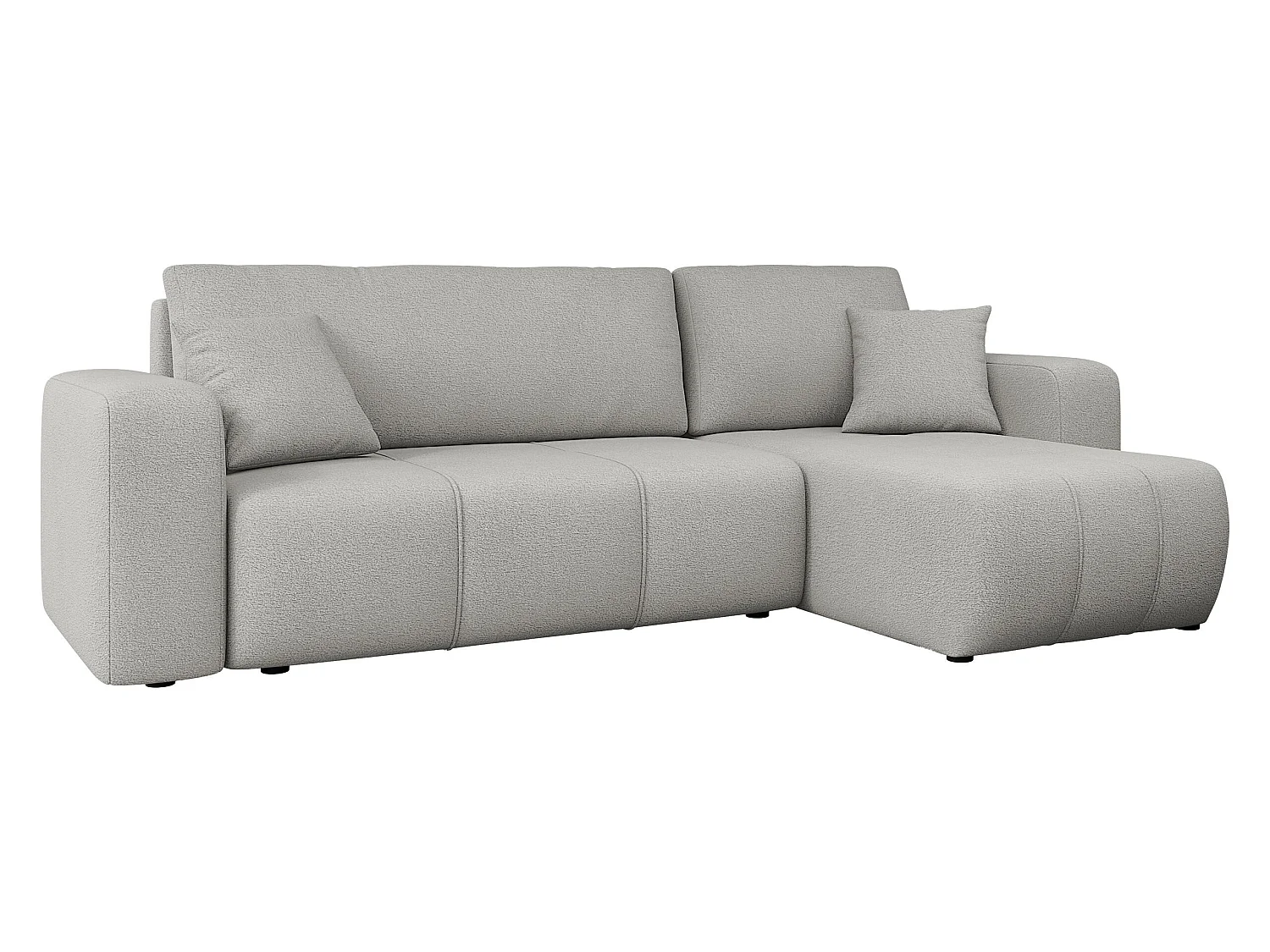 Canapé d'angle Comfivo Laurus, Gris clair, Fonction de couchage