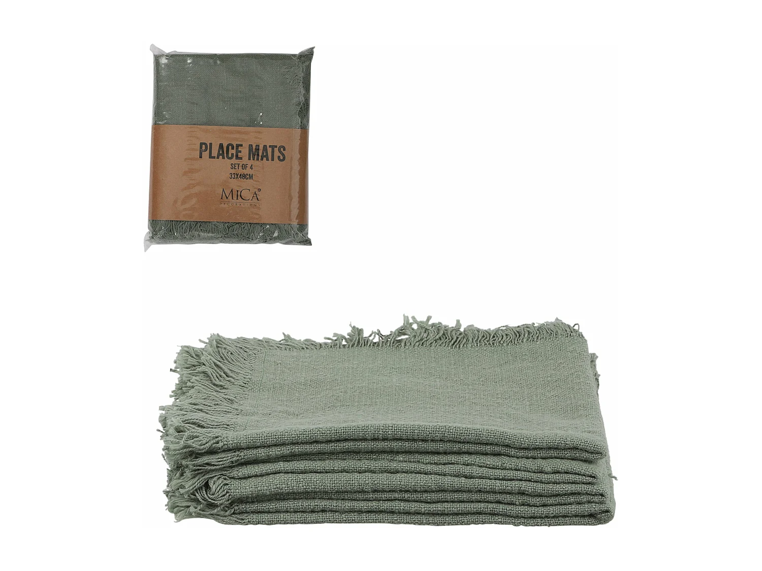 Placemat set van katoen - 48 x 33 - Groen - XAVIE