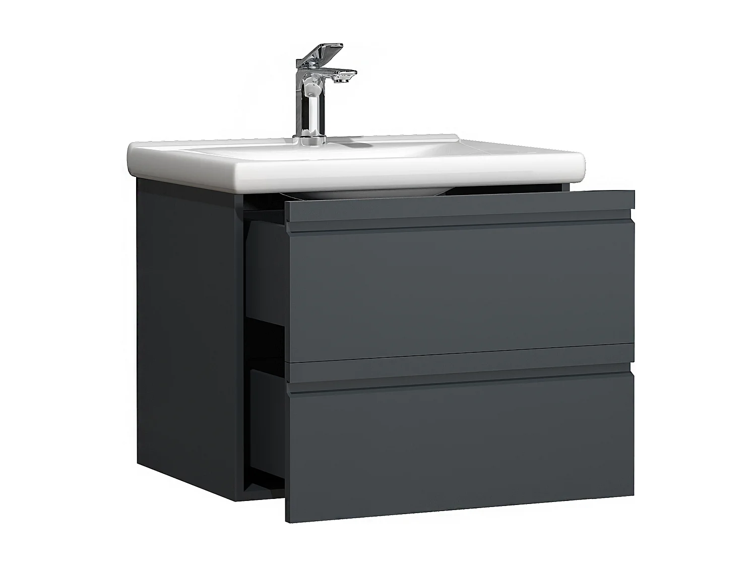 Bathroom furniture washbasin Silora Anthracite H. 54 x W. 60 x D. 46 cm