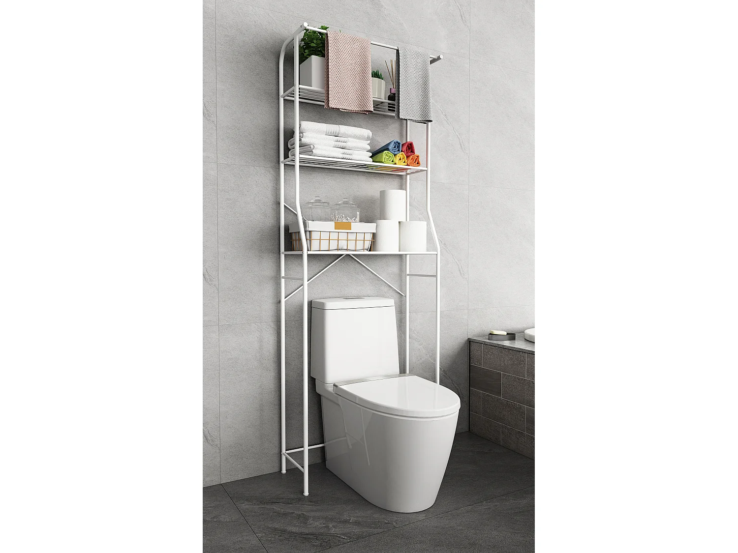 VCM Meuble de salle de bains en métal Armoire de toilette Tubas EOL (blanc)