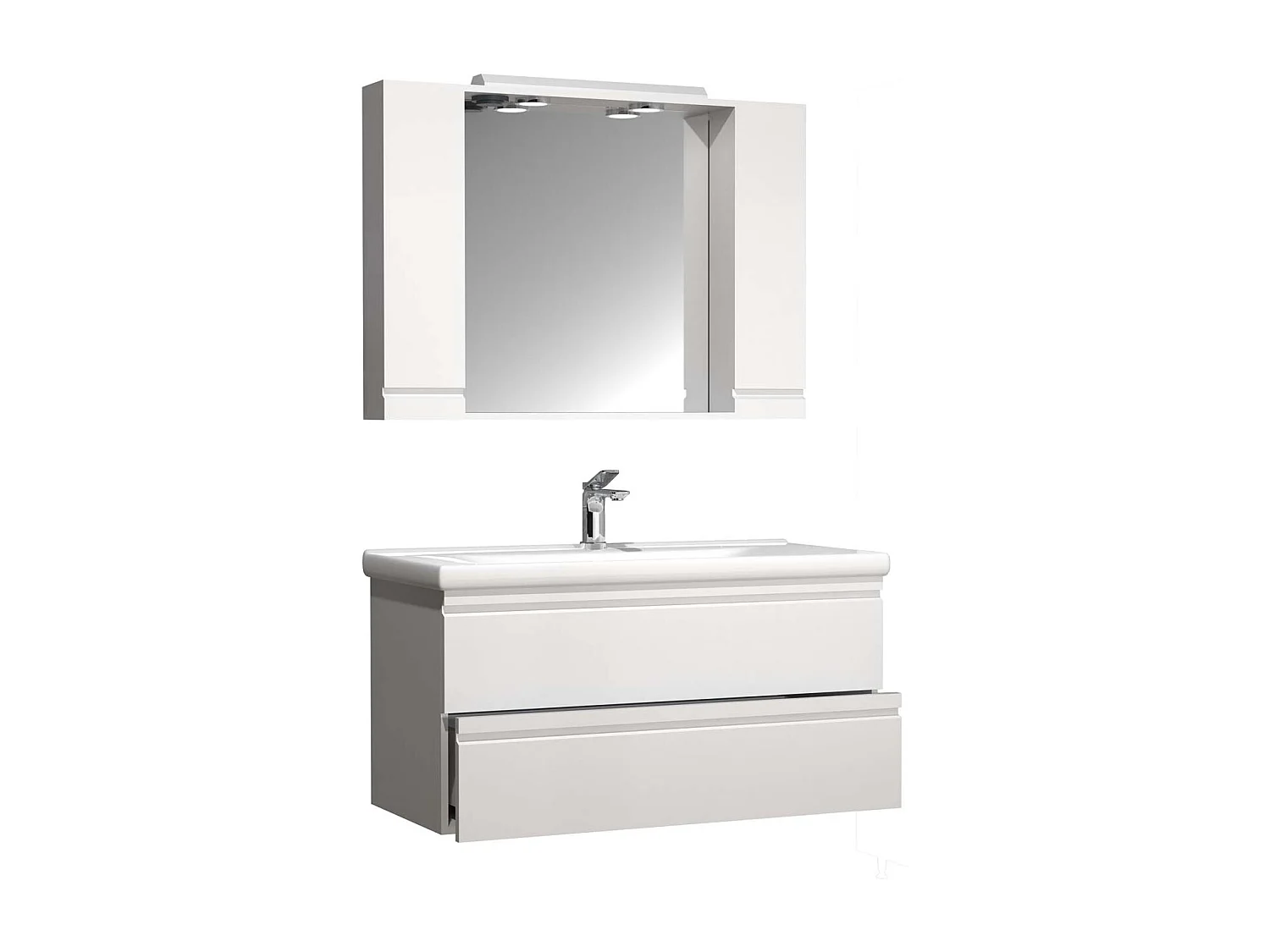 Bathroom furniture washbasin Silora White H. 125 x W. 100 x D. 46 cm