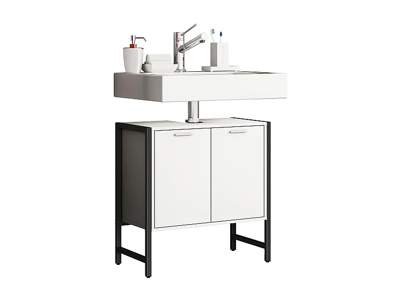 Bathroom furniture washbasin cabinet Edino White H. 60 x W. 60 x D. 30 cm