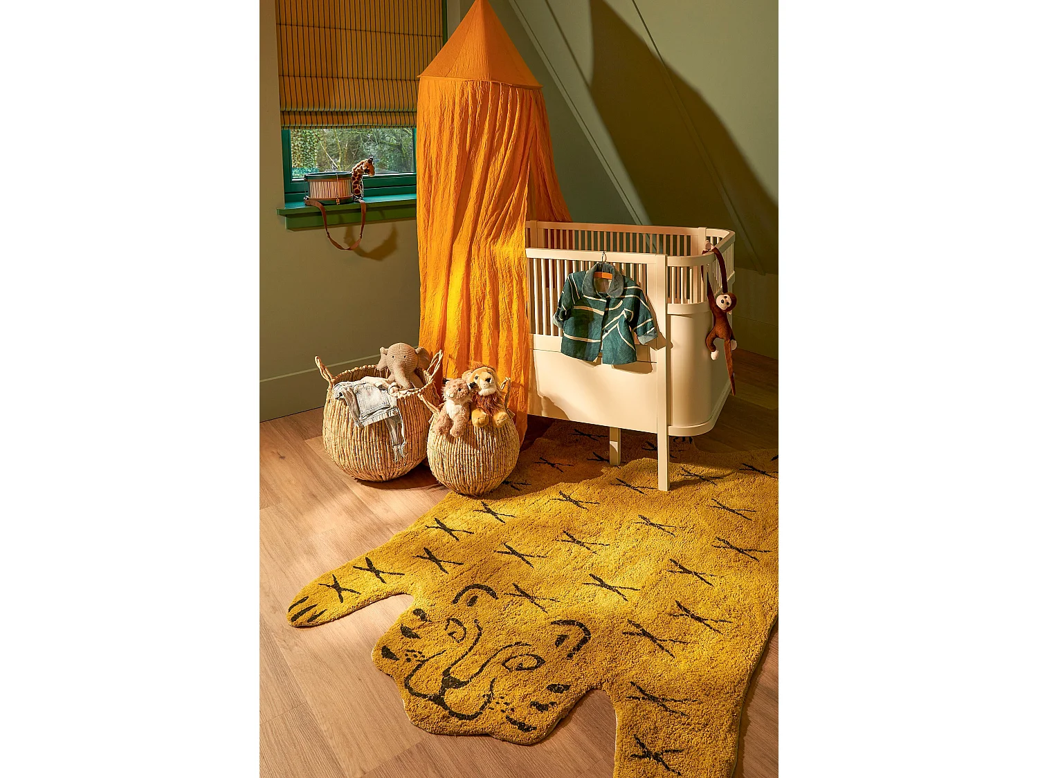 Tapis en coton - 180 x 120 - Jaune -