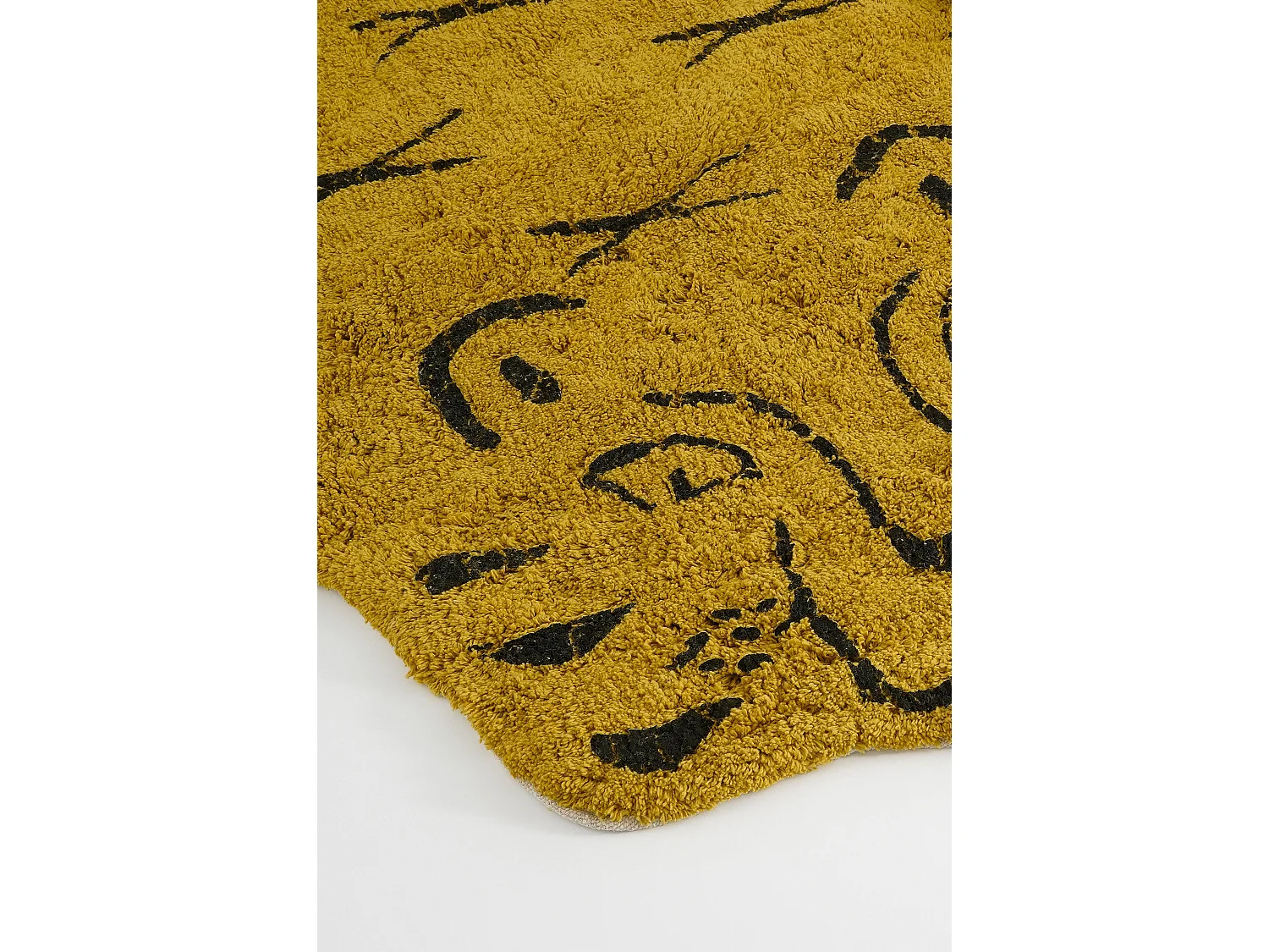 Tapis en coton - 180 x 120 - Jaune -