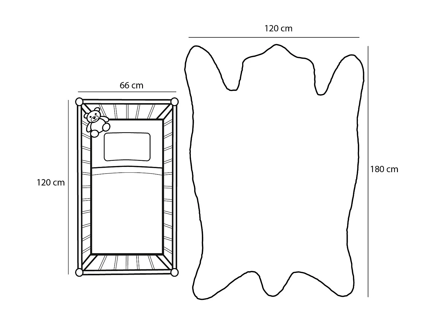 Tapis en coton - 180 x 120 - Jaune -
