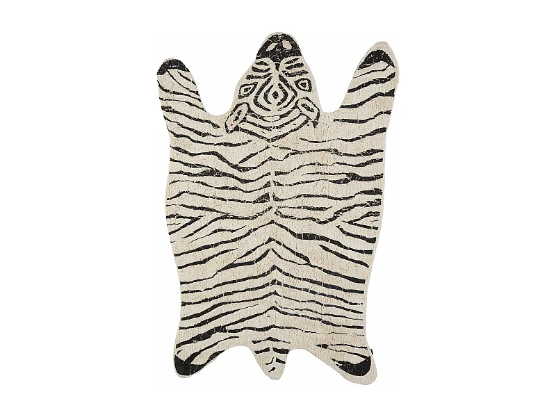 Alfombra de Algodón - 180 x 120 - Negro, blanco -