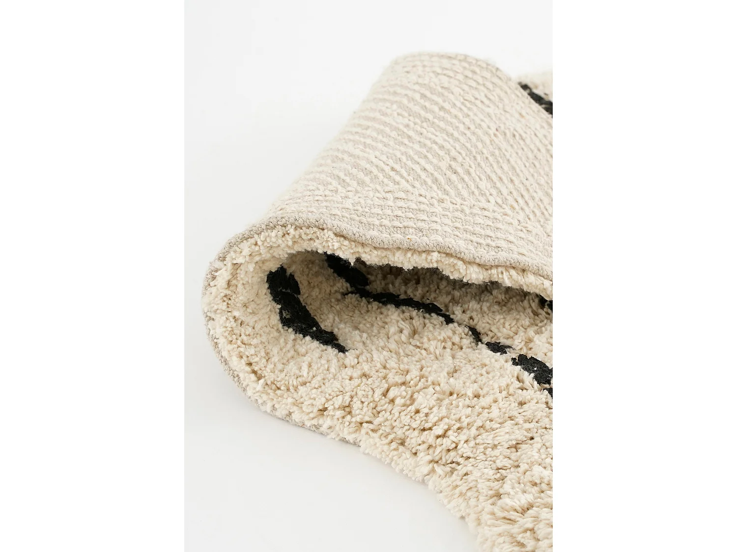 Vloerkleed van katoen - 180 x 120 - Zwart, wit -