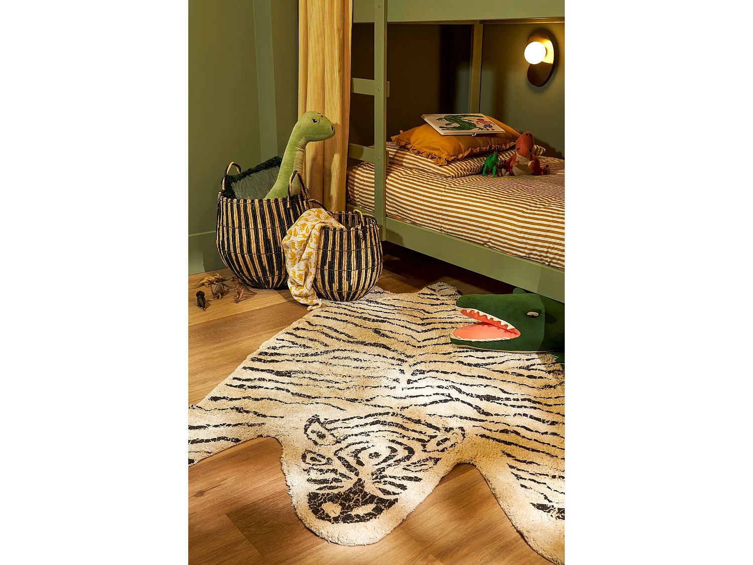 Vloerkleed van katoen - 180 x 120 - Zwart, wit -