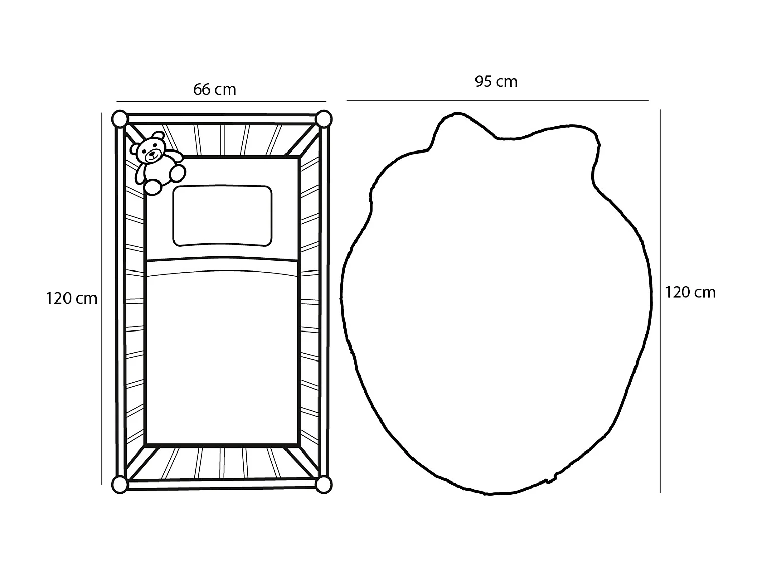 Alfombra de Algodón - 120 x 95 - Rosa -