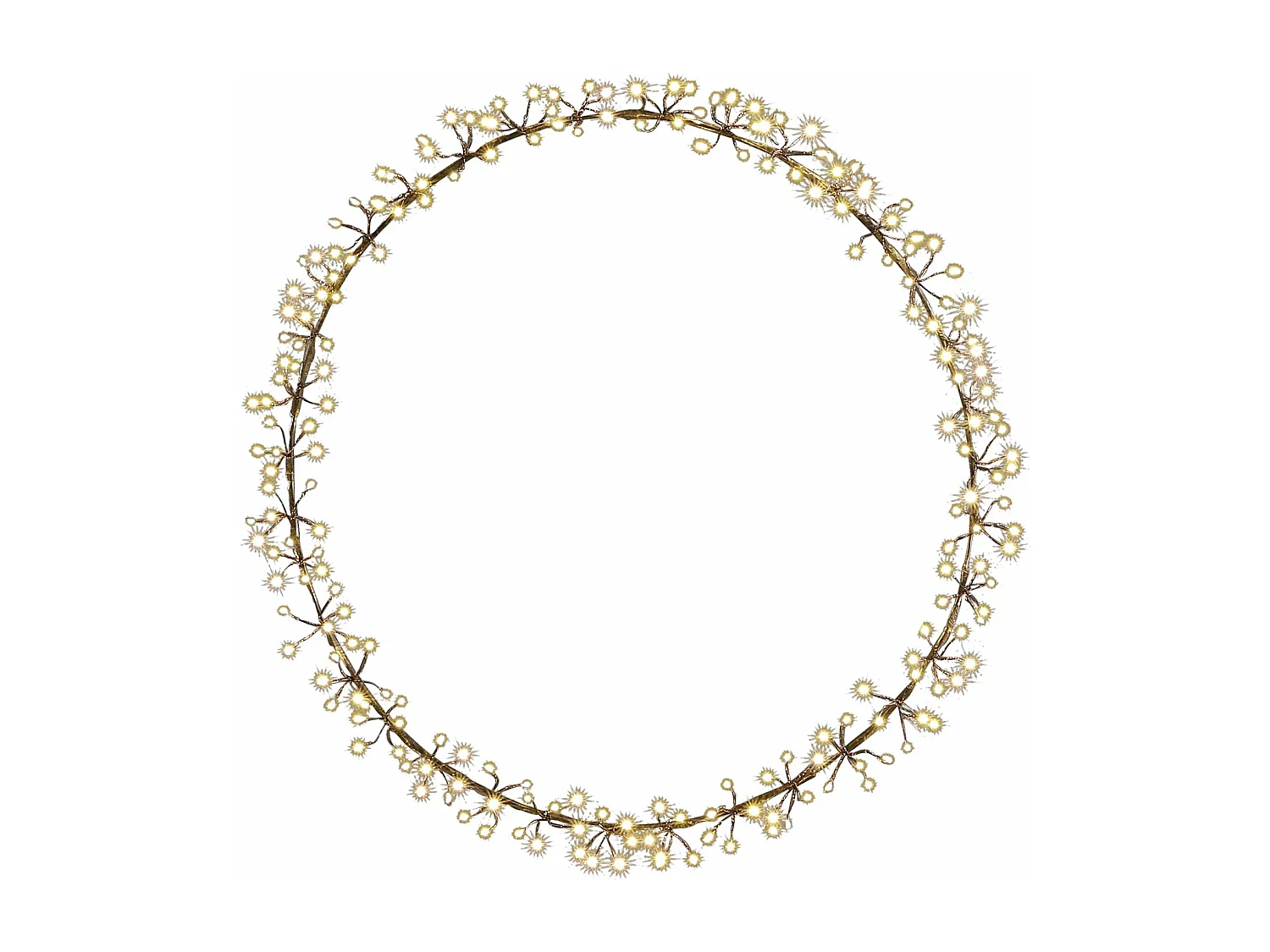 Couronne de Noel avec LED en métal - Ø30 - Noir -