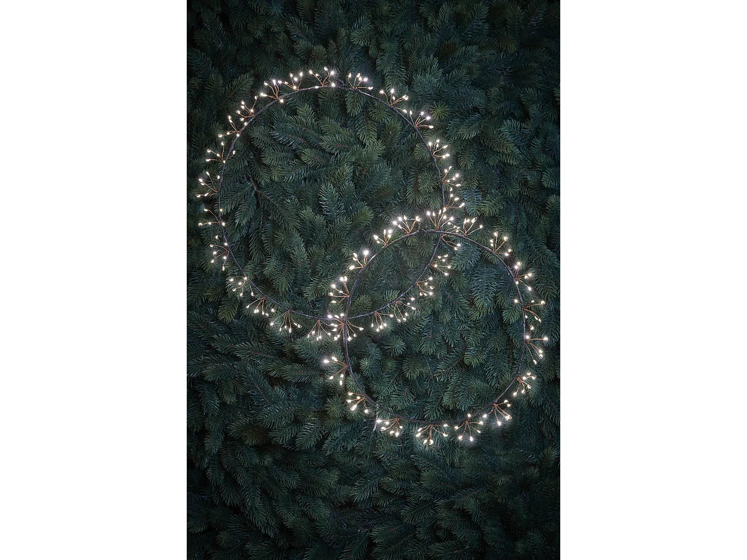 Couronne de Noel avec LED en métal - Ø30 - Noir -