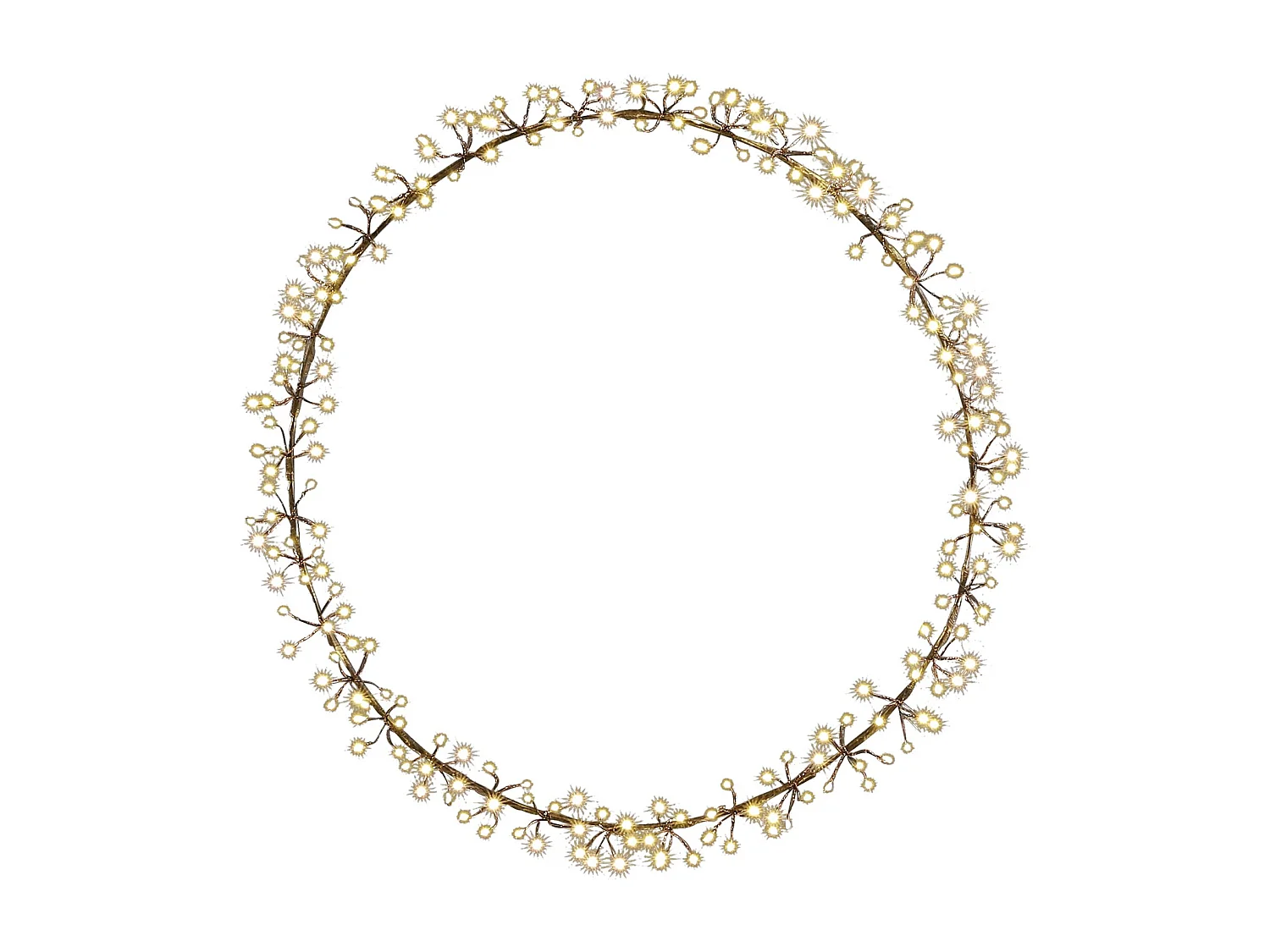 Couronne de Noel avec LED en métal - Ø30 - Noir -