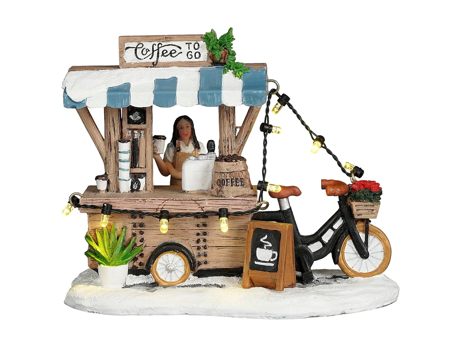 Village de noel anime et lumineux en polyrésine - 13,5 x 8 x 11 - Multicolore - LUVILLE ORIGINALS