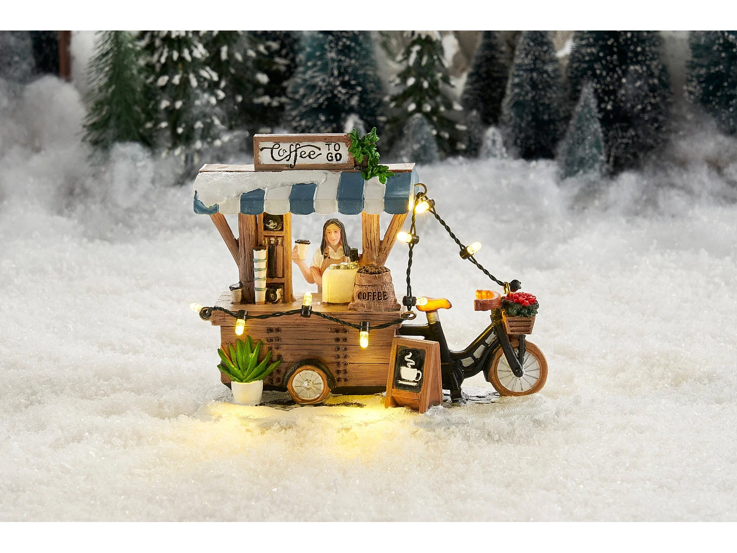 Village de noel anime et lumineux en polyrésine - 13,5 x 8 x 11 - Multicolore - LUVILLE ORIGINALS