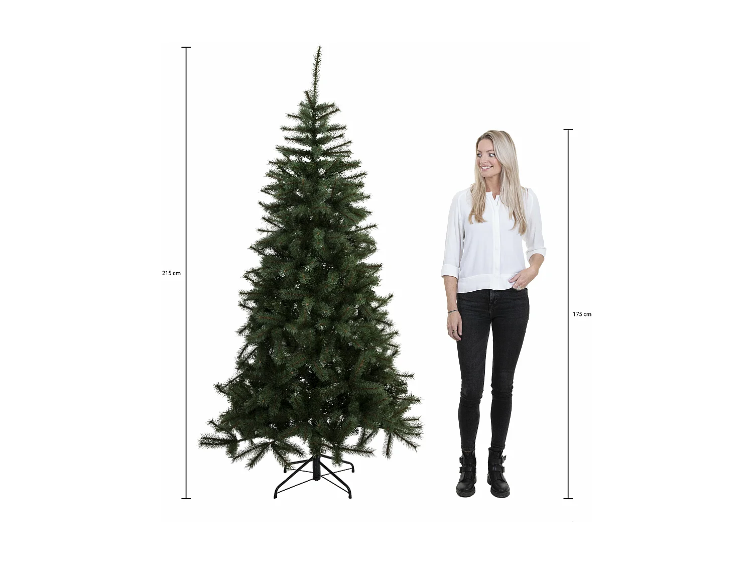 Sapin de Noel artificiel en pvc - 215 x Ø135 - Vert - TUSCAN
