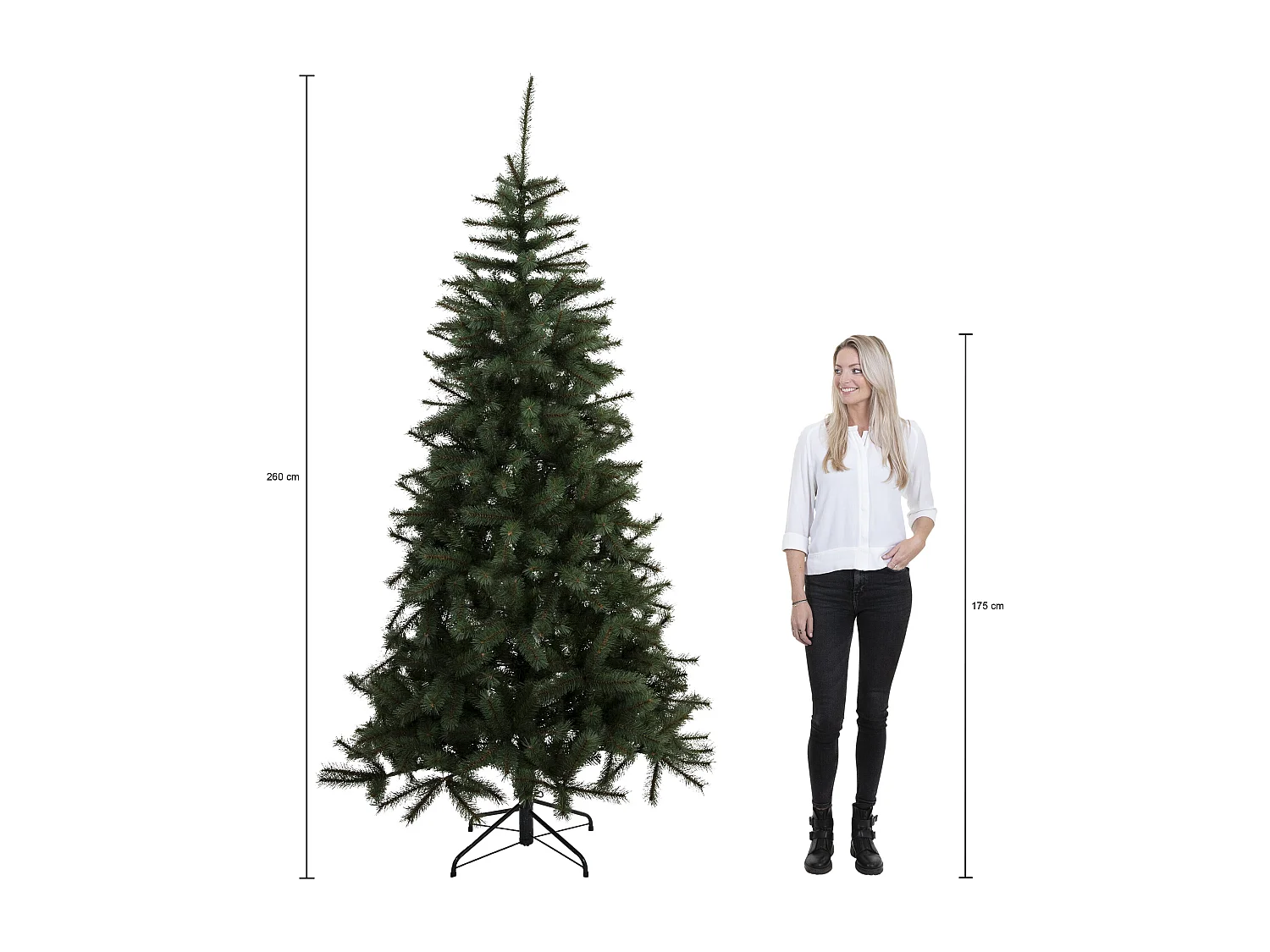 Árbol de Navidad artificial de PVC Hardneedle - 260 x Ø163 - Verde - BRISTLECONE FIR