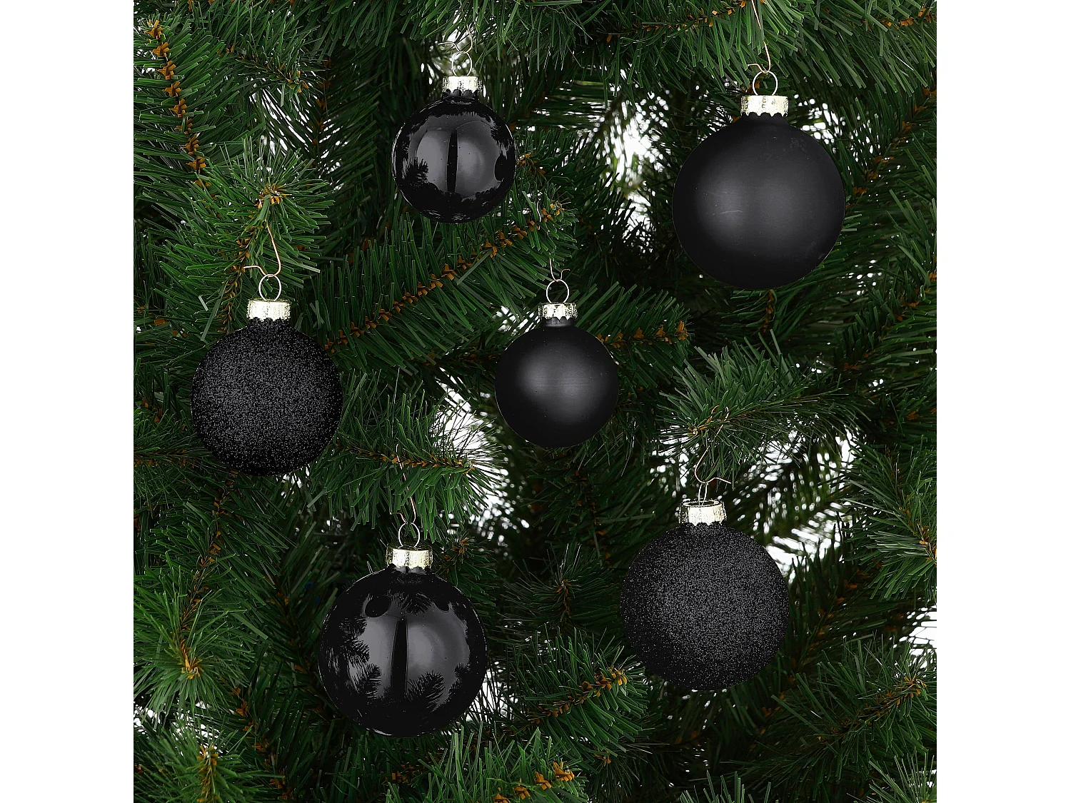 Set de adornos de Navidad de Vidrio - Ø7 - Negro - GLASS BAUBLES