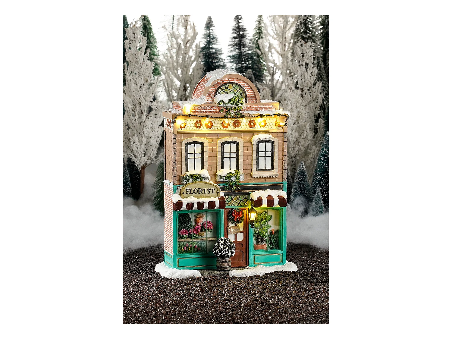 Figur Miniatur-Weihnachtsdorf aus Polyresin - 17,5 x 8,5 x 25,5 - Mehrfarbig - LUVILLE ORIGINALS