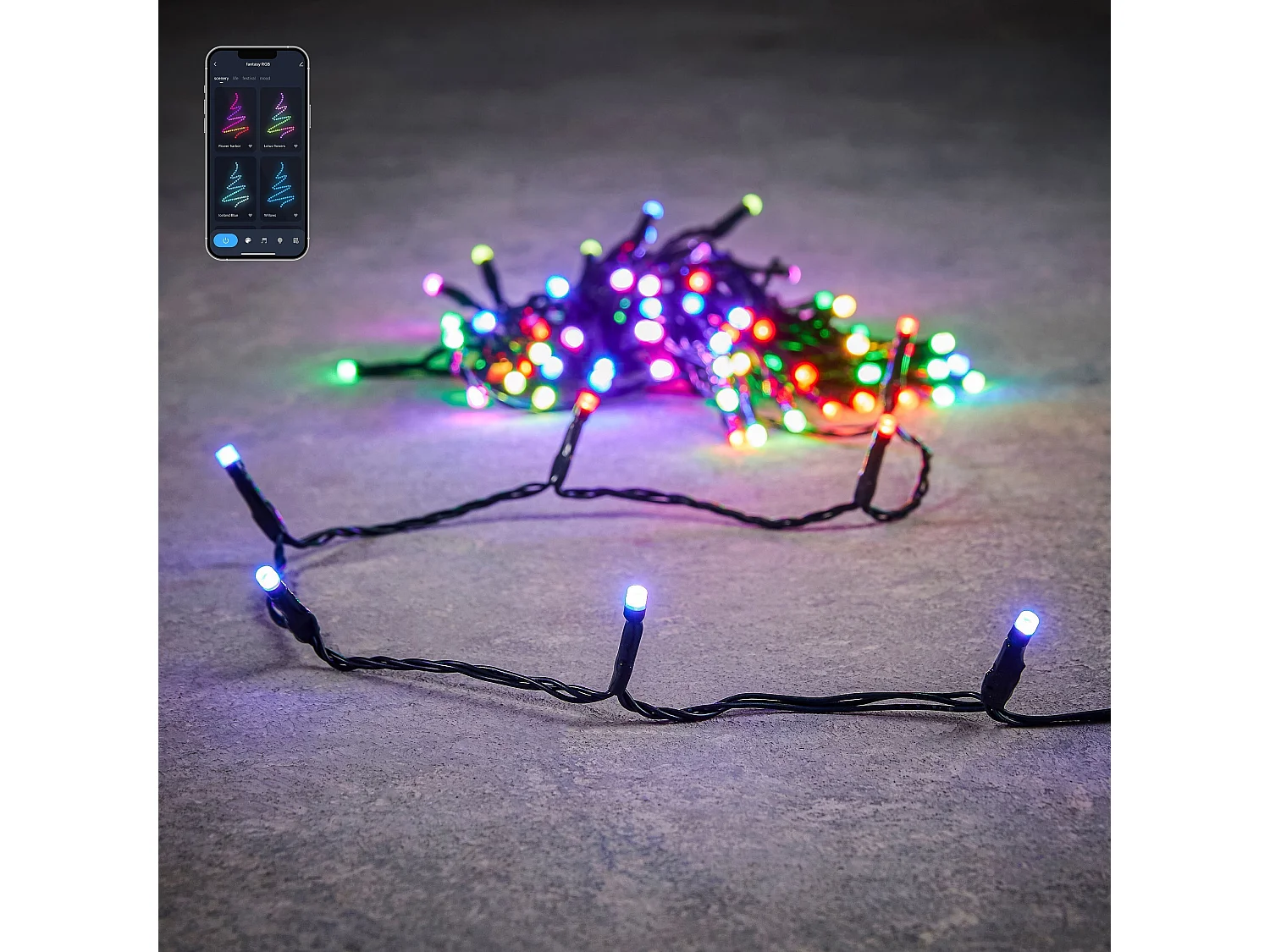 Guirlandes lumineuses en pvc - 1000 - RGB, Vert foncé - SMART LIGHTING