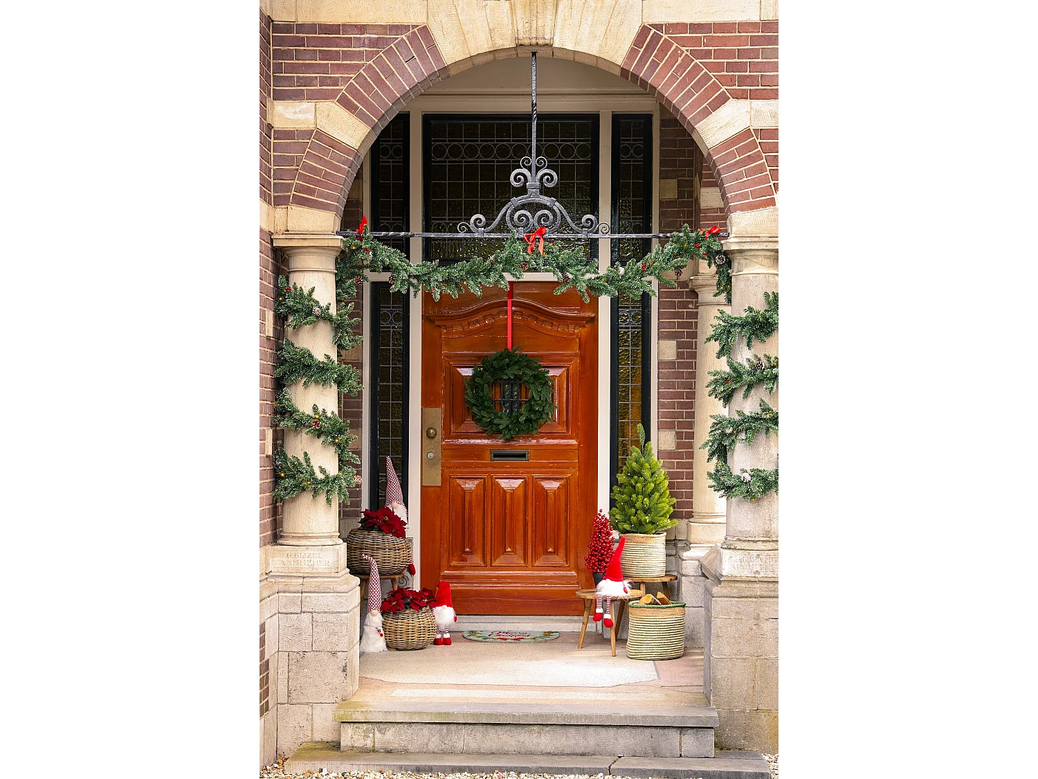 Couronne de Noel en pvc/pe - Ø60 - Vert - SHERWOOD