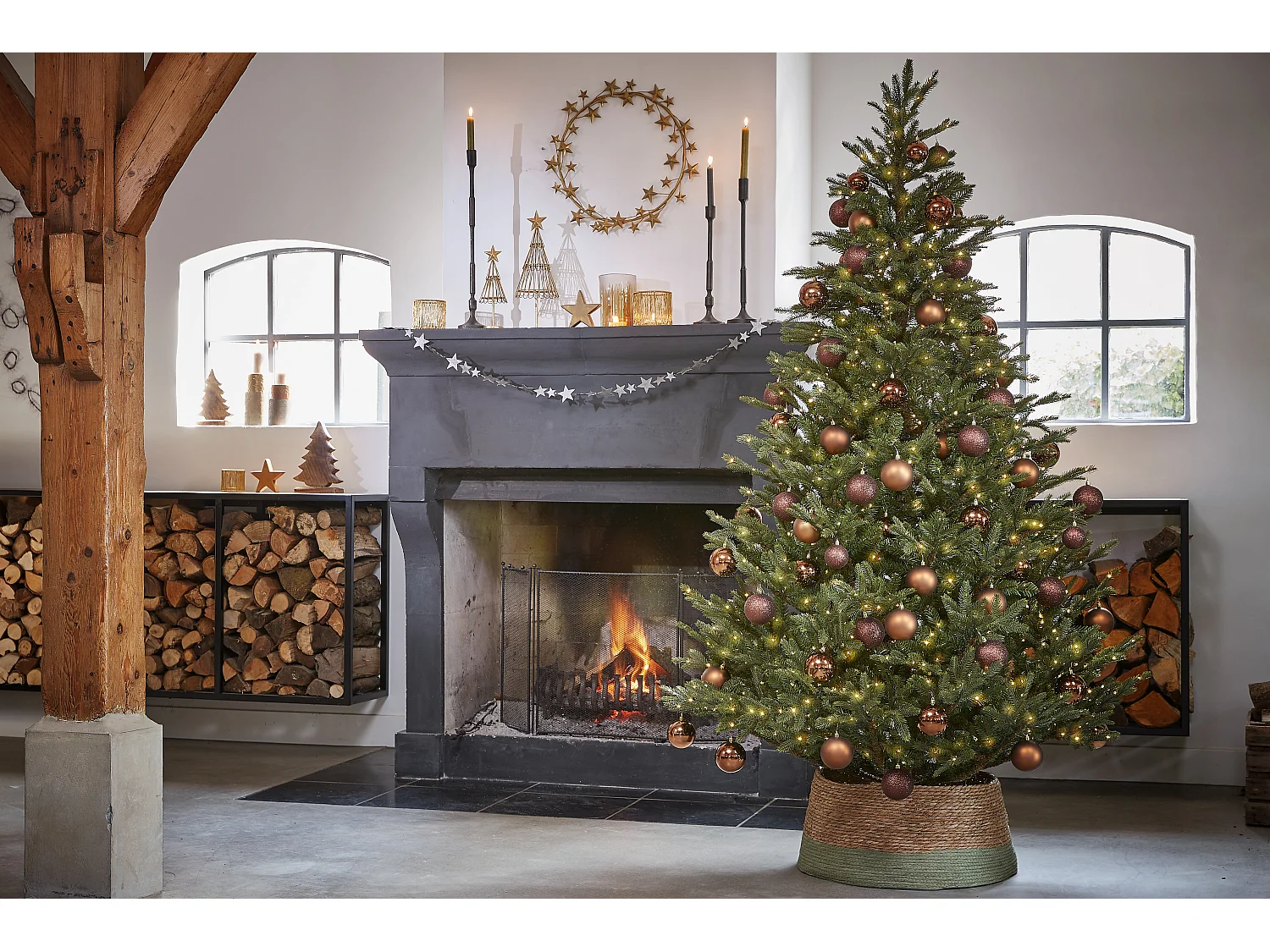 Kunstkerstboom van metal stand - Ø109 x 155 - Groen - FRASIER