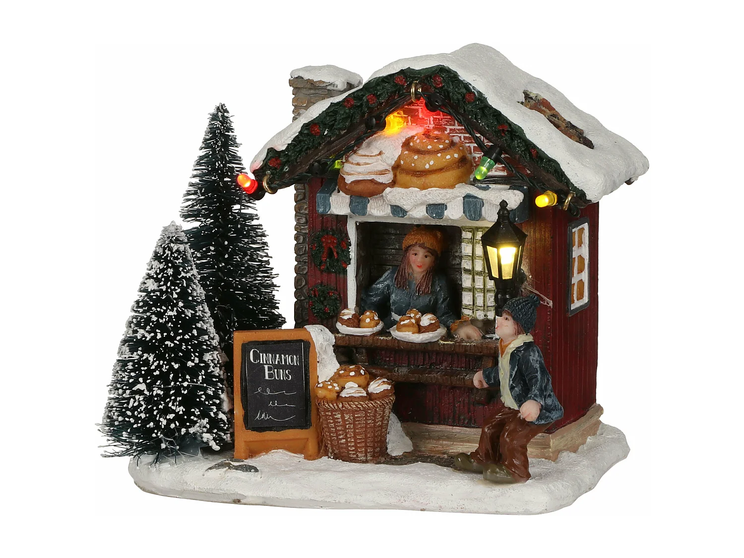 Village de noel anime et lumineux en polyrésine - 12 x 8.5 x 10.5 - Multicolore - LUVILLE ORIGINALS