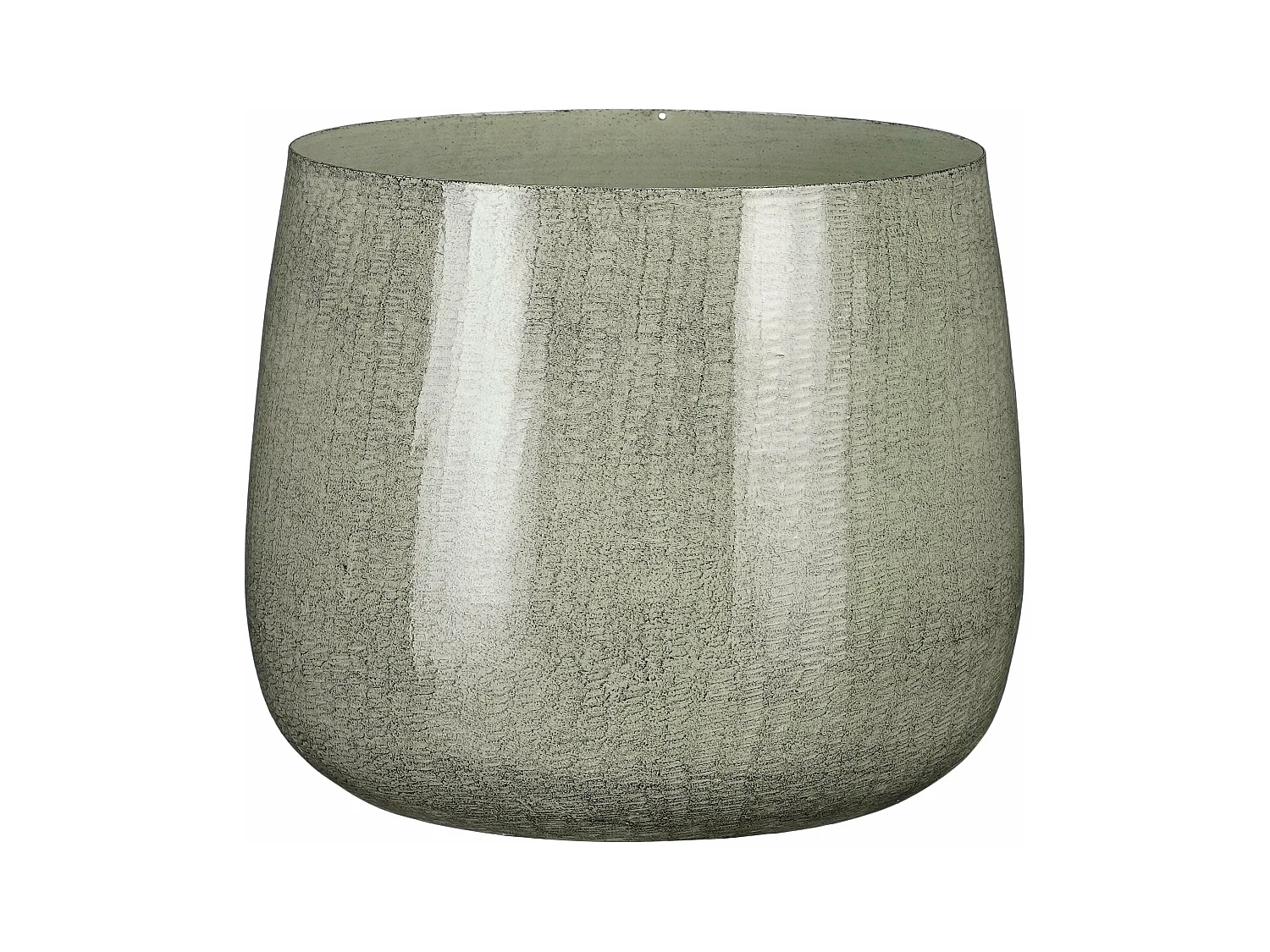 Pot de fleurs d'interieur en fer - 22 x Ø24 - Gris clair - BENSON