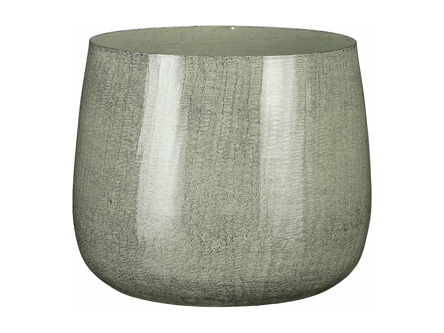 Pot de fleurs d'interieur en fer - 22 x Ø24 - Gris clair - BENSON
