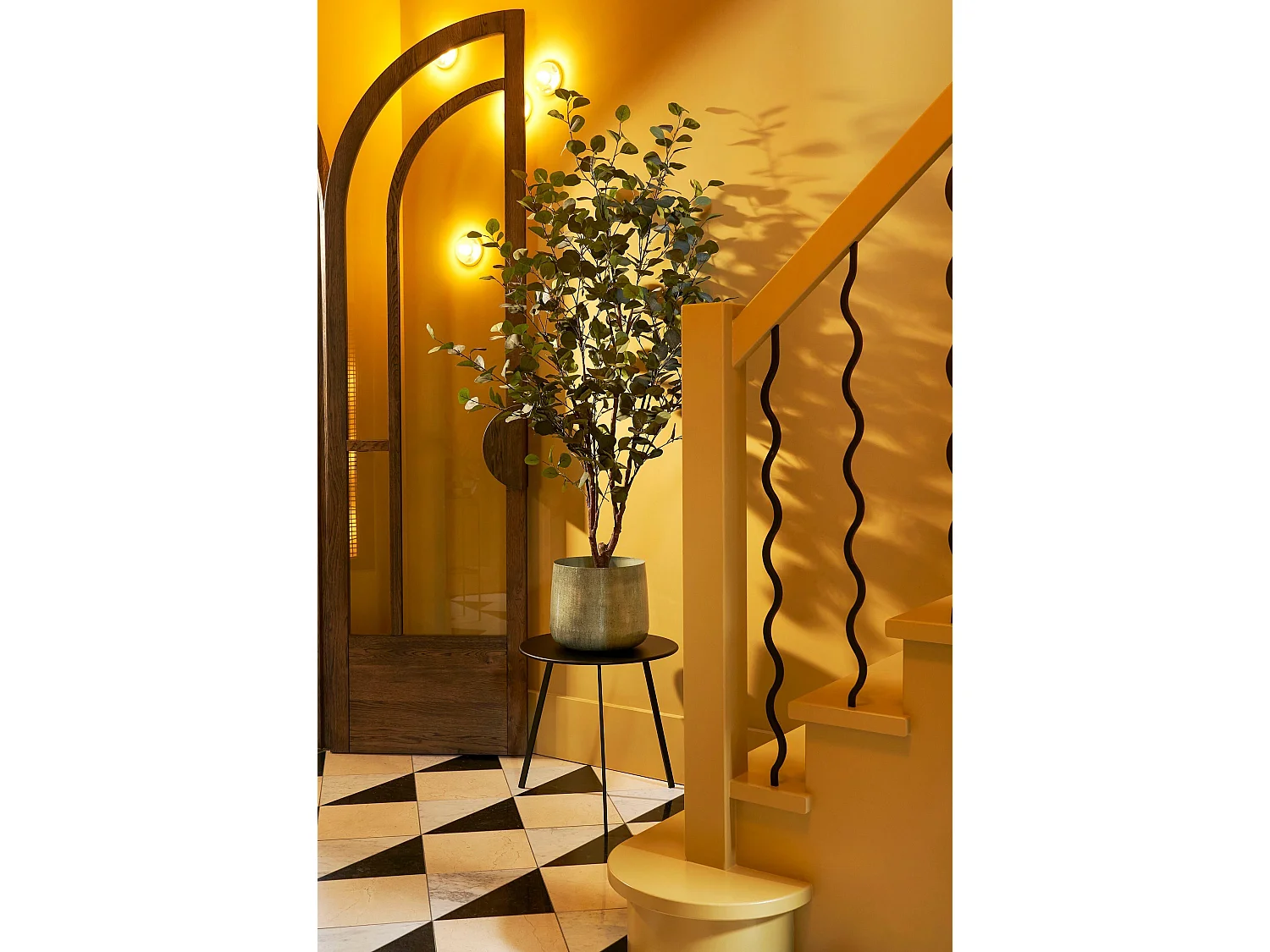 Pot de fleurs d'interieur en fer - 22 x Ø24 - Gris clair - BENSON