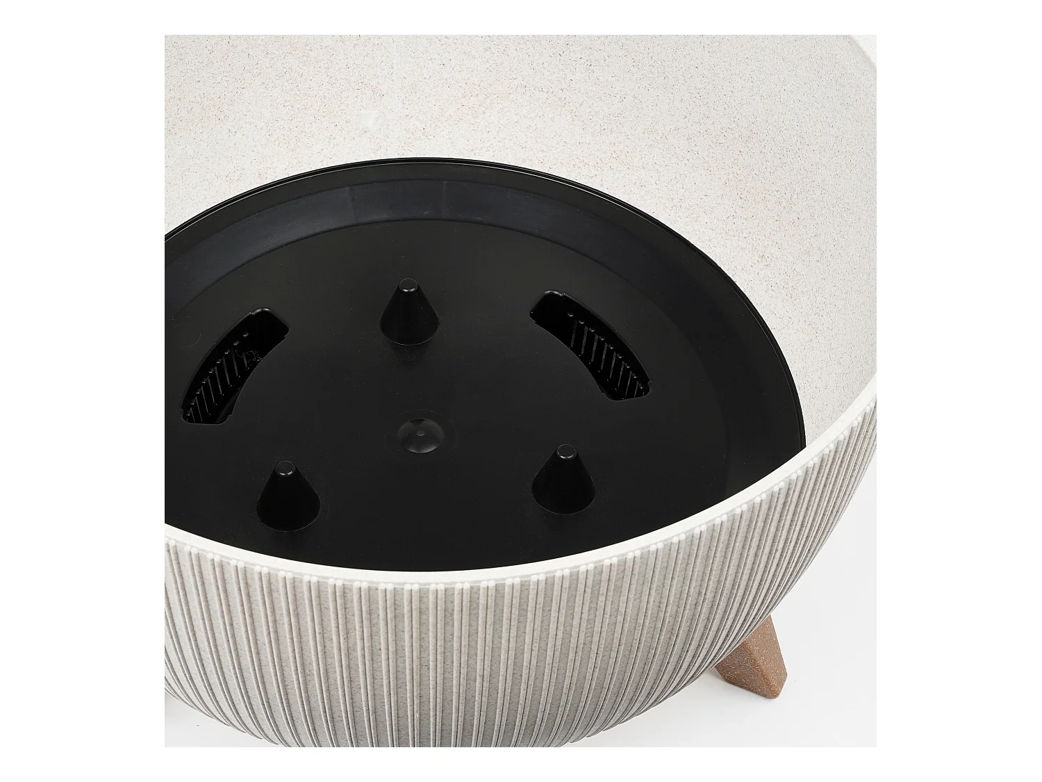 Pot de fleurs d'interieur  en polypropylène - 20.5 x Ø40 - Blanc cassé - DOPPIO