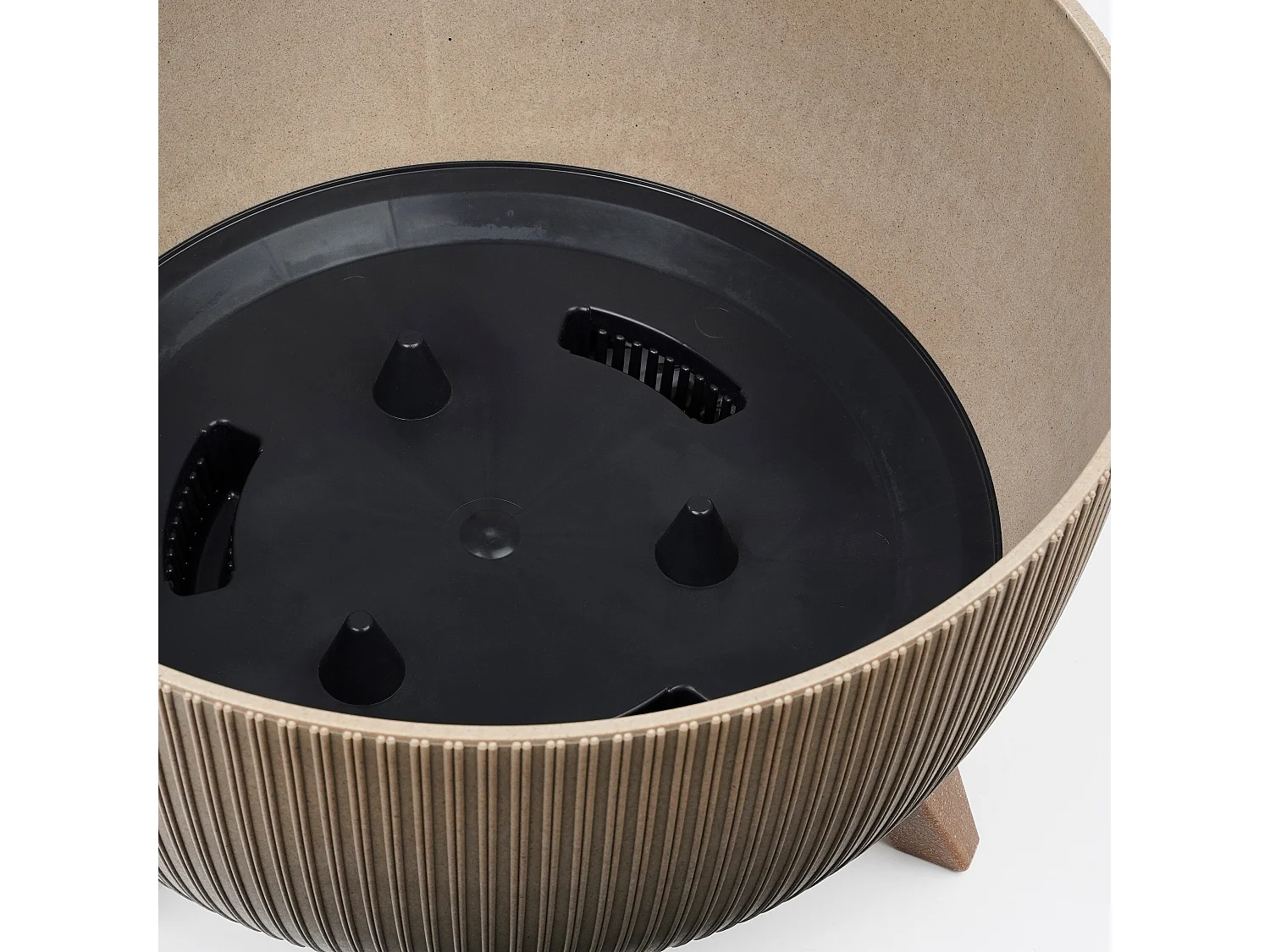 Pot de fleurs d'interieur  en polypropylène - 20.5 x Ø40 - Taupe - DOPPIO