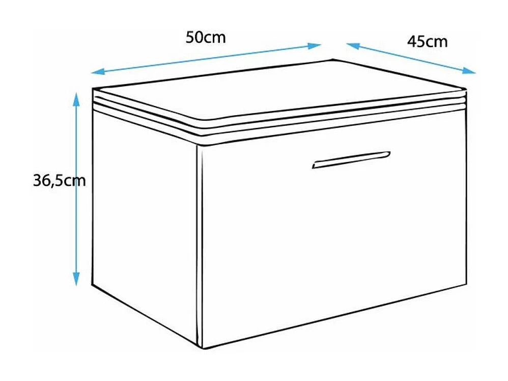 Mesita de noche para Dormitorio en Blanco con LED 50x45x36,5cm Victoria