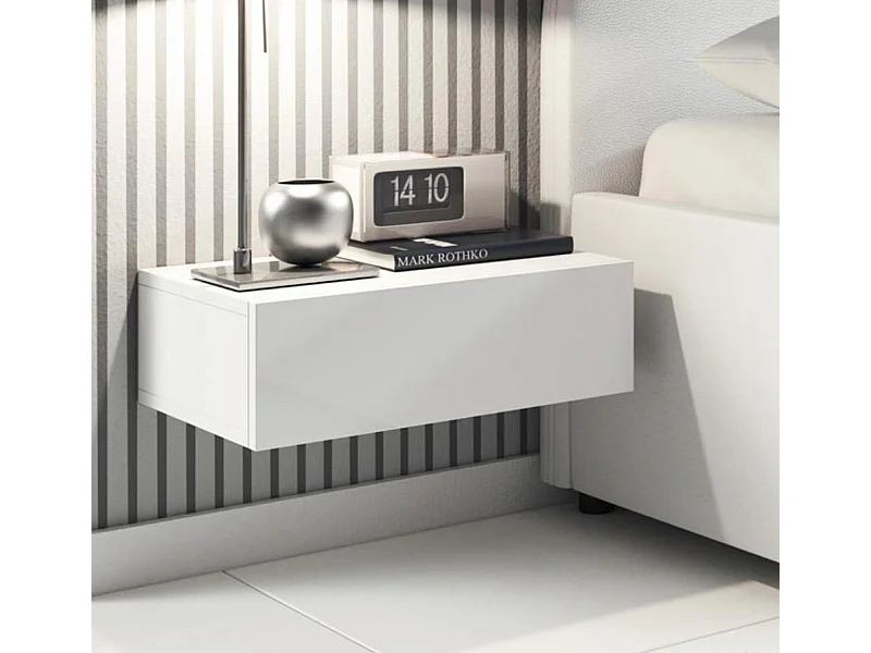 Mesita de noche para Dormitorio en Blanco 46x34x15cm Europa