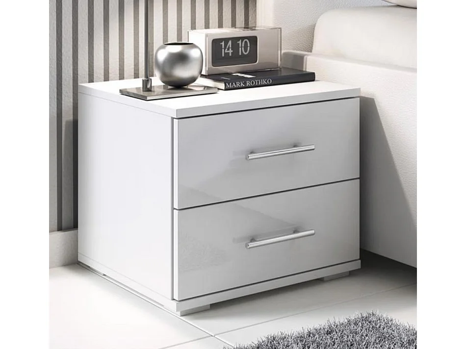 Mesita de noche para Dormitorio en Blanco 40x40x35cm Beatriz