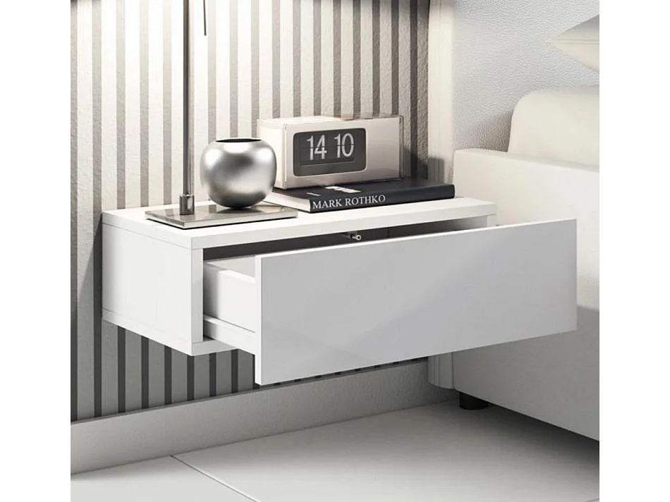 Lot 2 Tables de chevet pour Chambre à coucher en Blanc 46x34x15cm Europa