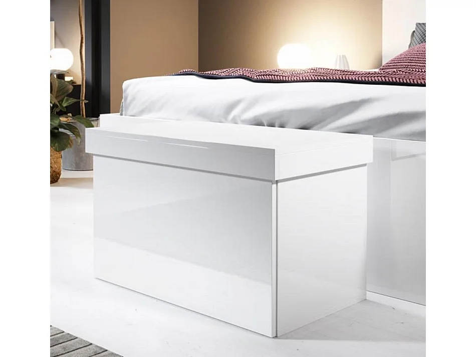 Meuble à chaussures pour Chambre à coucher en Blanc 75x46x44cm Dorian