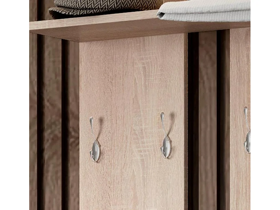 Ensemble d'entrée en Sonoma et Blanc avec LED 105x24x89cm Paola