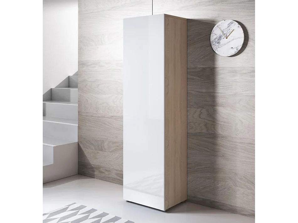 Vitrine pour Salon Salle à manger en Sonoma et Blanc 40x29x167cm Luke V4