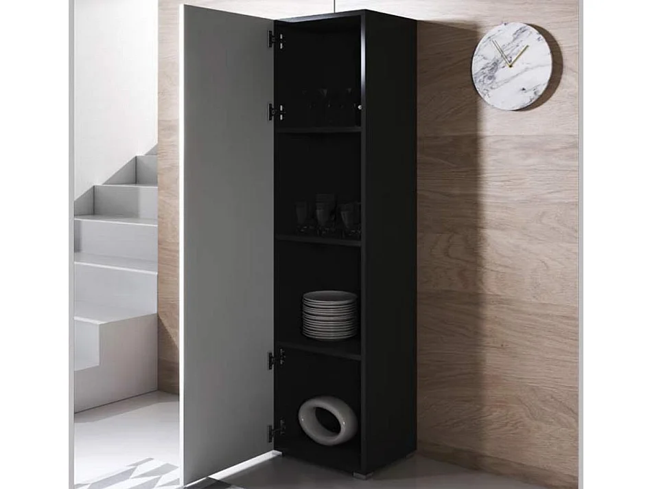 Vitrina para Salón comedor en Blanco y Negro 40x29x167cm Luke V4