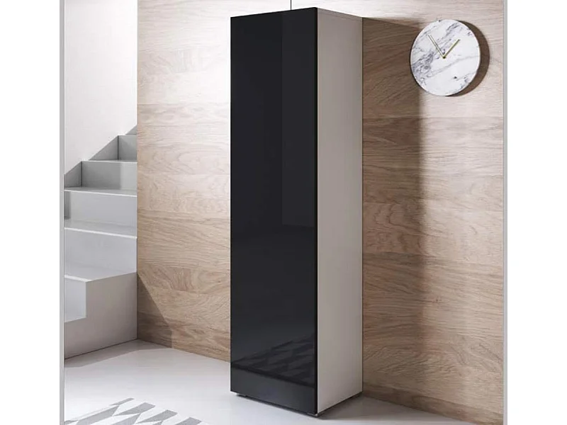 Vitrina para Salón comedor en Blanco y Negro 40x29x167cm Luke V4