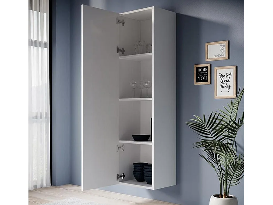 Armario colgante para Salón comedor en Blanco 40x29x165cm Eliot